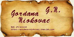 Gordana Miokovac vizit kartica